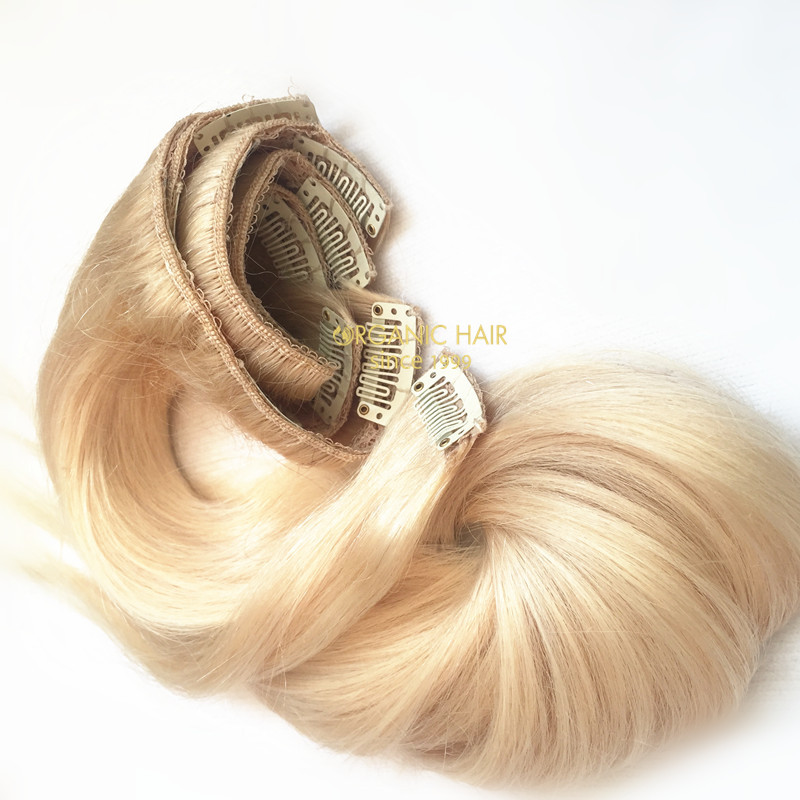 Colored clip in hair extensions 