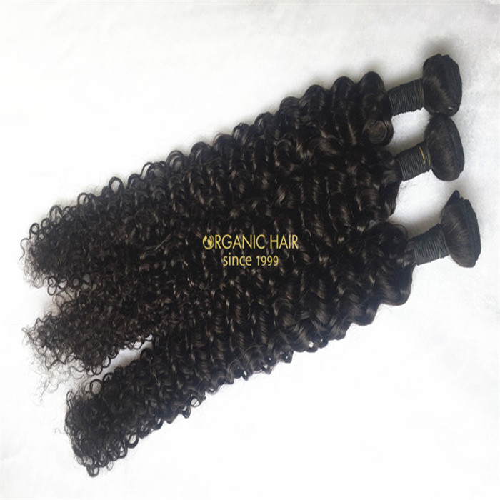  Factory price kinky curly remy human hair weave