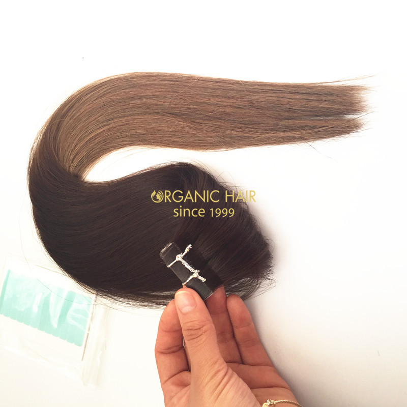 Ombre hair tape in remy real human hair extensions