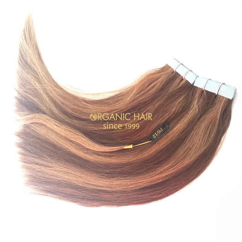 Virgin peruvian straight tape in hair extensions 